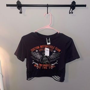 Cropped Windsor shirt with cutouts